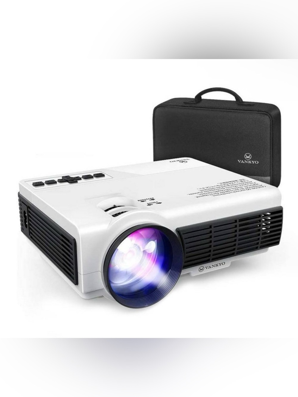 White Portable Projector with Carry Case